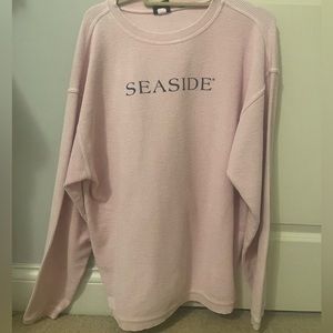 Light pink ribbed seaside sweatshirt